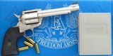 Freedom Arms Premier Grade Model 83 .454 Casull, 6-inch, Mag-Na-Port, tuned, overtravel, carbide dies, brass, box, 99%, layaway - Image 1 of 9