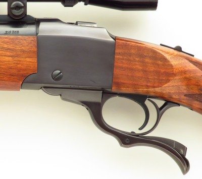 Ruger No. 1 .218 Bee, 1996, outstanding bore, tuned trigger, Leupold, dies, 98 percent, layaway - Image 6 of 11