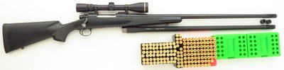 Jarrett Switch Barrel .300 Jarrett & .338 Jarrett, 1995, one owner, 26 inches, brake, cap, Leupold, great bores, extras, papers, layaway - Image 1 of 12