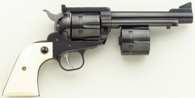 Ruger Lipsey's Exclusive Blackhawk .45 Colt & .45 ACP, 2011, flat top, 5.5, white grips, factory case, 98 percent - Image 2 of 9