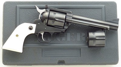 Ruger Lipsey's Exclusive Blackhawk .45 Colt & .45 ACP, 2011, flat top, 5.5, white grips, factory case, 98 percent - Image 1 of 9