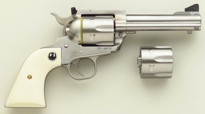 Ruger Blackhawk stainless flat top .45 Colt & .45 ACP, 4.65-inch, cased, 99 percent - Image 1 of 8