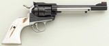 Custom Ruger Single Six .32 H&R Magnum, 6.5-inch, stag grips, fiber optic sights, tuned trigger, Bisley hammer, stainless housing & grip - Image 1 of 7