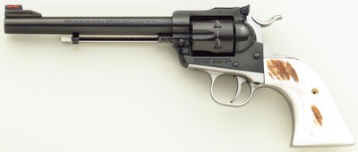 Custom Ruger Single Six .32 H&R Magnum, 6.5-inch, stag grips, fiber optic sights, tuned trigger, Bisley hammer, stainless housing & grip - Image 2 of 7