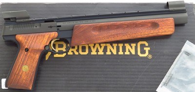 Browning Buck Mark Silhouette .22 LR, 9.875-inch, hooded sights, box, 97 percent - Image 1 of 6