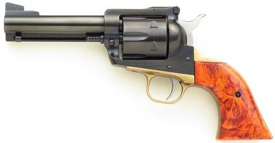 Customized Ruger Blackhawk .45 Colt & .45 ACP, 4.675-inch, brass grip, custom grips, great bore, case, 90 percent overall - Image 2 of 7