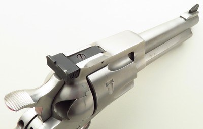 Ruger Super Blackhawk .44 Magnum, 5.5-inch, fluted, Bowen sight, tuned, custom pin, Bisley hammer, case, 80 percent - Image 3 of 8