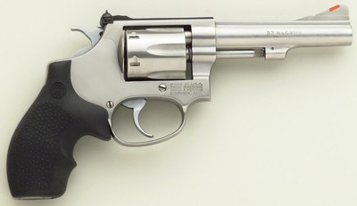 Smith & Wesson Model 631 .32 H&R Magnum, 1991, stainless, 4-inch, adjustable, round butt, great bore, layaway - Image 1 of 7