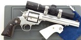 Ruger Super Blackhawk Bisley Hunter .44 Magnum, Burris 2x, 7.5-inch, sights, free spin cylinder conversion, extra Eagle grips, box, 99%, layaway - Image 1 of 7