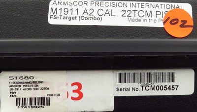 Rock Island Armory M1911 A2 FS Target Combo, 2,749 rounds Armsco factory ammo, 9mm barrel/spring/extractor, cased, over 95 percent - Image 9 of 9