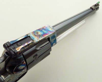 Custom Ruger Blackhawk .30 Carbine, tapering 7.5-inch barrel, Mag-Na-Port, color case, Super Blackhawk grip frame, ivory grips, layaway - Image 3 of 8