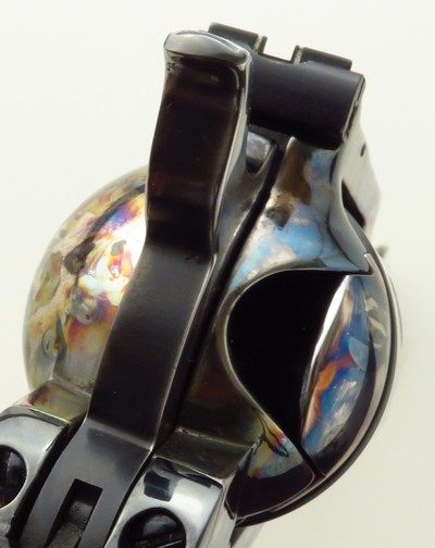 Custom Ruger Blackhawk .30 Carbine, tapering 7.5-inch barrel, Mag-Na-Port, color case, Super Blackhawk grip frame, ivory grips, layaway - Image 4 of 8