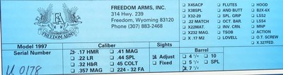 Freedom Arms Premier Grade Model 1997 .17 HMR, 7.5-inch, outstanding trigger, laminated, box, target, 99%, layaway - Image 11 of 11