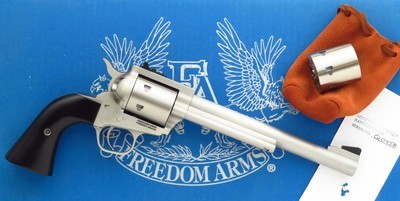 Freedom Arms Premier Grade 1997 .22 LR & .22 Magnum, 7.5, adjustable, tuned, OT, Micarta, target, box, 99 percent, layaway - Image 1 of 10