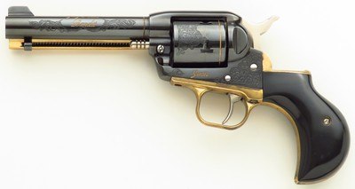 Gary Reeder Bandit 9mm, Single Six frame, 4.65-inch, scalloped, brass bird's head, free wheeling, tuned, box, layaway - Image 3 of 9