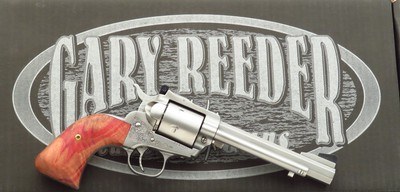 Gary Reeder Trail Gun .40 S&W, 5.5-inch octagon, jeweled rounded butt, custom grips. box, 97 percent, layaway - Image 1 of 8