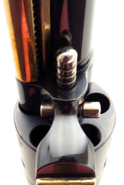 Gary Reeder Bandit 9mm, 4.65-inch, scalloped, free-wheeling, tuned, brass bird's head, box, great bore, 90 percent blue, 75 percent brass, layaway - Image 7 of 9