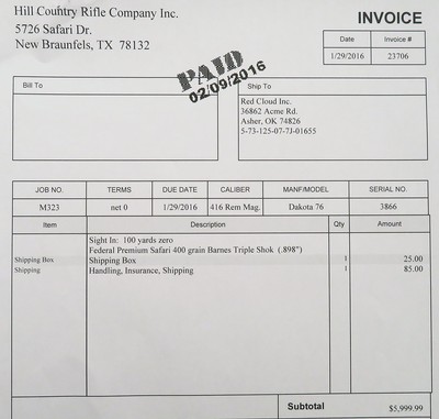 Hill Country custom Dakota 76 .416 Remington Magnum, banded, express, McMillan, Talley, .9 MOA, under 100 rounds fired, over 95%, layaway - Image 15 of 15
