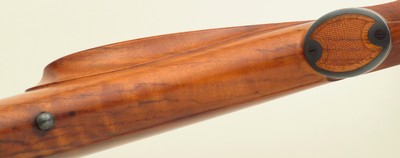 Left hand Goudy custom 7mm Remington Magnum, Mathieu, PacNor, Dayton Traister, Swarovski, AA English, skeleton, superb bore, 95 percent, layaway - Image 10 of 13