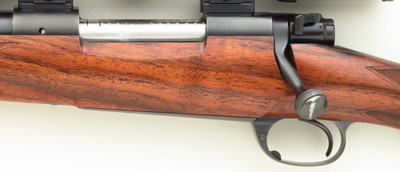 Left hand Aaron Little custom Winchester Model 70 .280 Ackley Improved, Krieger, Schmidt & Bender, 8 pounds, 14-inch LOP, superb bore, 97%, layaway - Image 5 of 15
