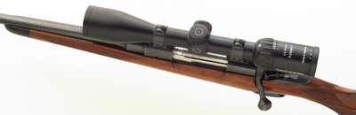 Left hand Aaron Little custom Winchester Model 70 .280 Ackley Improved, Krieger, Schmidt & Bender, 8 pounds, 14-inch LOP, superb bore, 97%, layaway - Image 3 of 15