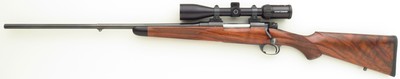 Left hand Aaron Little custom Winchester Model 70 .280 Ackley Improved, Krieger, Schmidt & Bender, 8 pounds, 14-inch LOP, superb bore, 97%, layaway - Image 1 of 15