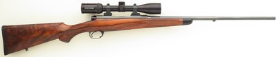 Left hand Aaron Little custom Winchester Model 70 .280 Ackley Improved, Krieger, Schmidt & Bender, 8 pounds, 14-inch LOP, superb bore, 97%, layaway - Image 2 of 15