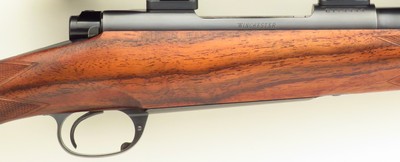 Left hand Aaron Little custom Winchester Model 70 .280 Ackley Improved, Krieger, Schmidt & Bender, 8 pounds, 14-inch LOP, superb bore, 97%, layaway - Image 6 of 15
