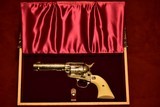 COLT SINGLE ACTION ARMY INTERPOL ENGRAVED .45 SILVER PLATE 4 3/4