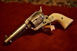 COLT SINGLE ACTION ARMY INTERPOL ENGRAVED .45 SILVER PLATE 4 3/4