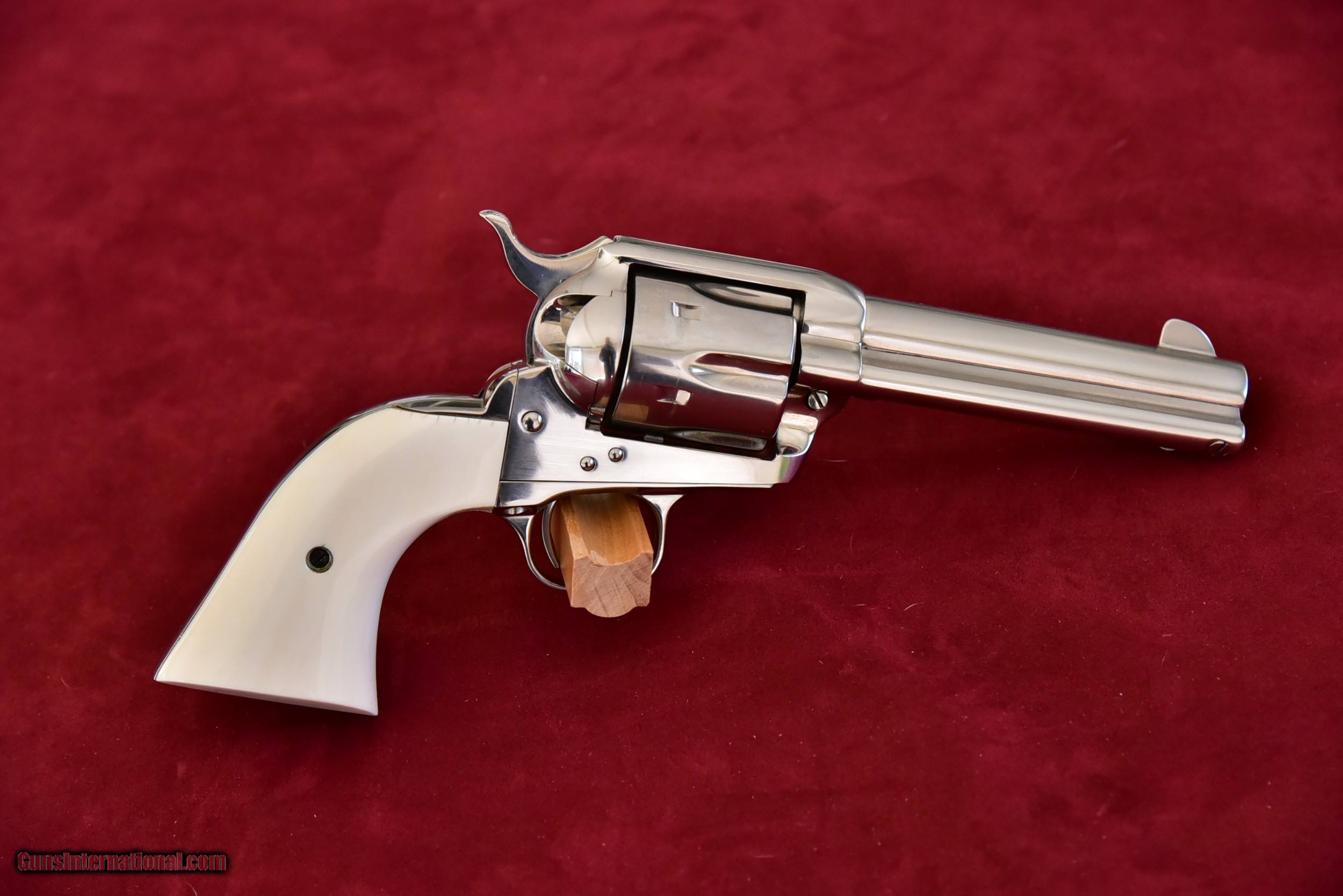 Colt Single Action Army 45 Lc And 45 Acp Nickel With Ivory Grips