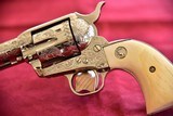 COLT SAA NICKEL 45 FULLY ENGRAVED WITH IVORY GRIPS - 11 of 14