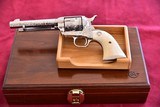 COLT SAA NICKEL 45 FULLY ENGRAVED WITH IVORY GRIPS
