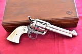 COLT SAA NICKEL 45 FULLY ENGRAVED WITH IVORY GRIPS - 5 of 14