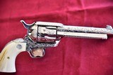 COLT SAA NICKEL 45 FULLY ENGRAVED WITH IVORY GRIPS - 7 of 14