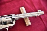 COLT SAA NICKEL 45 FULLY ENGRAVED WITH IVORY GRIPS - 8 of 14