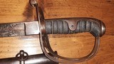 Massachusetts Officer's Sword, Blade Etching Mass. State Seal, Soldiers, Cannon - 9 of 15