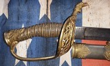 Presentation Grade Model 1850 Staff & Field Officer Sword w/ Silver Grip, Eagle Quillon, Silvered Scabbard - 2 of 15