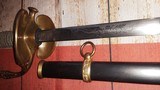 Civil War Era Ames Model Staff Officer Sword w/ Blued Scabbard, Very Nice Looking - 3 of 15