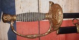 Civil War Era Ames Model Staff Officer Sword w/ Blued Scabbard, Very Nice Looking - 2 of 15