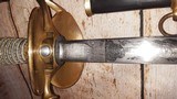 Civil War Era Ames Model Staff Officer Sword w/ Blued Scabbard, Very Nice Looking - 10 of 15