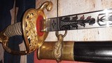Civil War Era Model 1852 Navy Officer Sword & Scabbard, Mint Blade, Scarce Maker/Retailer - 3 of 15