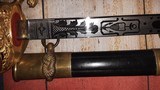 Civil War Era Model 1852 Navy Officer Sword & Scabbard, Mint Blade, Scarce Maker/Retailer - 4 of 15