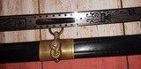 Civil War Era Model 1852 Navy Officer Sword & Scabbard, Mint Blade, Scarce Maker/Retailer - 5 of 15