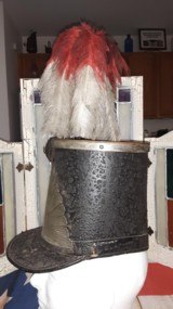 1840's Massachusetts Tar Bucket Shako with ID to Member of Fitchburg Fusiliers - 2 of 15