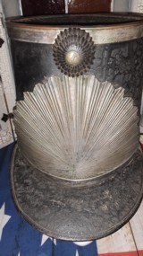 1840's Massachusetts Tar Bucket Shako with ID to Member of Fitchburg Fusiliers - 5 of 15