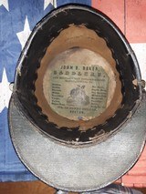 1840's Massachusetts Tar Bucket Shako with ID to Member of Fitchburg Fusiliers - 10 of 15