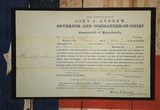 Civil War Lt. Colonel Commission for Amherst High School Principal, Signed by Mass. Gov. Andrew - 1 of 9