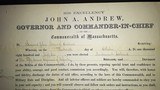 Civil War Lt. Colonel Commission for Amherst High School Principal, Signed by Mass. Gov. Andrew - 4 of 9