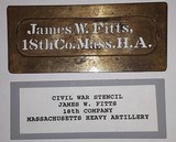 Brass Stencil for Massachusetts Civil War Soldier - 1 of 3